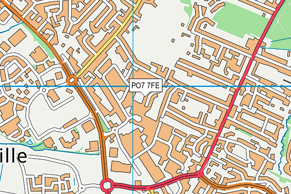 PO7 7FE map - OS VectorMap District (Ordnance Survey)