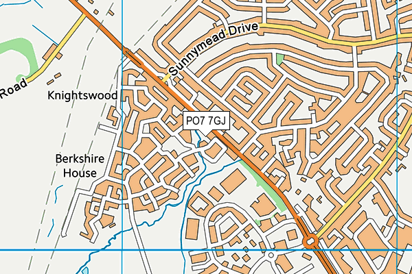 PO7 7GJ map - OS VectorMap District (Ordnance Survey)