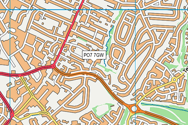 PO7 7GW map - OS VectorMap District (Ordnance Survey)