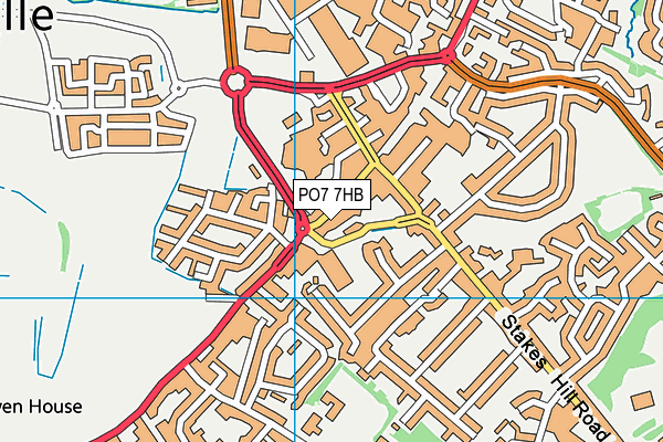 PO7 7HB map - OS VectorMap District (Ordnance Survey)