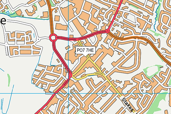 PO7 7HE map - OS VectorMap District (Ordnance Survey)