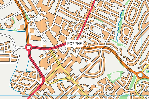 PO7 7HF map - OS VectorMap District (Ordnance Survey)