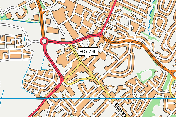 PO7 7HL map - OS VectorMap District (Ordnance Survey)