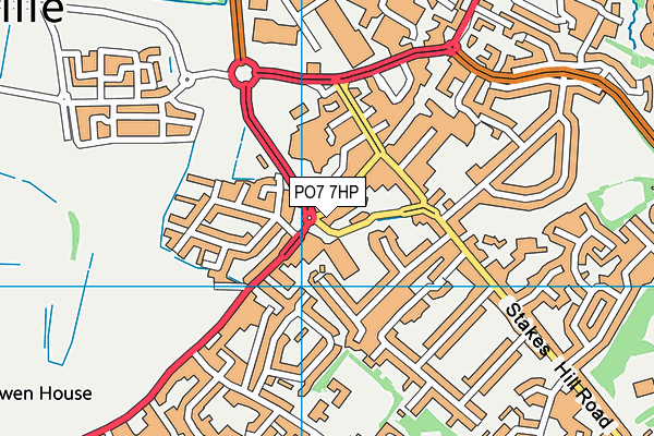 PO7 7HP map - OS VectorMap District (Ordnance Survey)