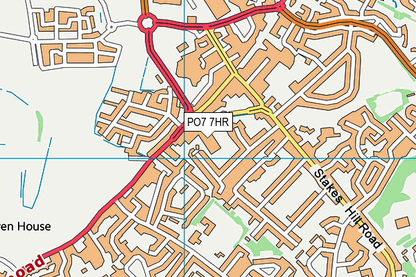 PO7 7HR map - OS VectorMap District (Ordnance Survey)