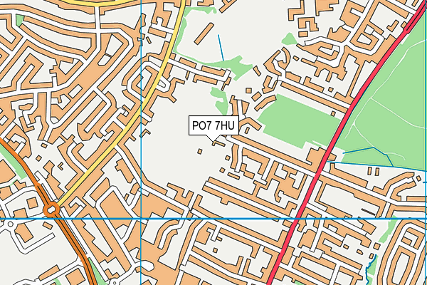 Waterlooville Recreation Ground map (PO7 7HU) - OS VectorMap District (Ordnance Survey)