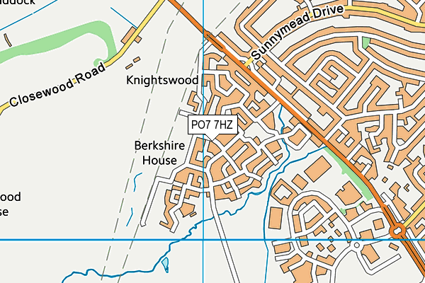 PO7 7HZ map - OS VectorMap District (Ordnance Survey)