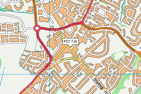 PO7 7JA map - OS VectorMap District (Ordnance Survey)