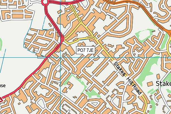 PO7 7JE map - OS VectorMap District (Ordnance Survey)