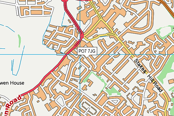 PO7 7JG map - OS VectorMap District (Ordnance Survey)