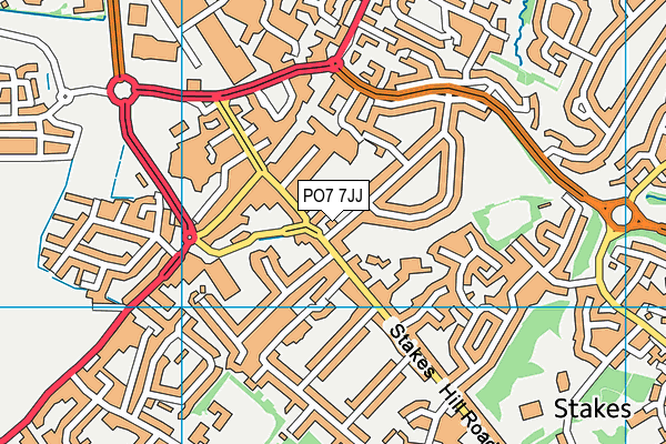 PO7 7JJ map - OS VectorMap District (Ordnance Survey)