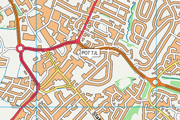 PO7 7JL map - OS VectorMap District (Ordnance Survey)