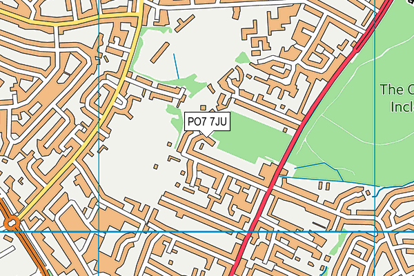 PO7 7JU map - OS VectorMap District (Ordnance Survey)
