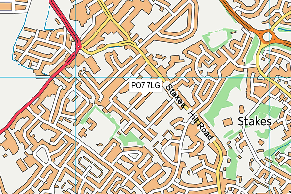PO7 7LG map - OS VectorMap District (Ordnance Survey)