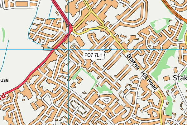 PO7 7LH map - OS VectorMap District (Ordnance Survey)