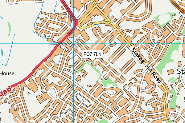 PO7 7LN map - OS VectorMap District (Ordnance Survey)
