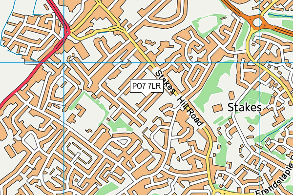 PO7 7LR map - OS VectorMap District (Ordnance Survey)