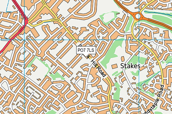 PO7 7LS map - OS VectorMap District (Ordnance Survey)