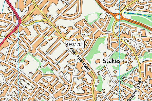 PO7 7LT map - OS VectorMap District (Ordnance Survey)