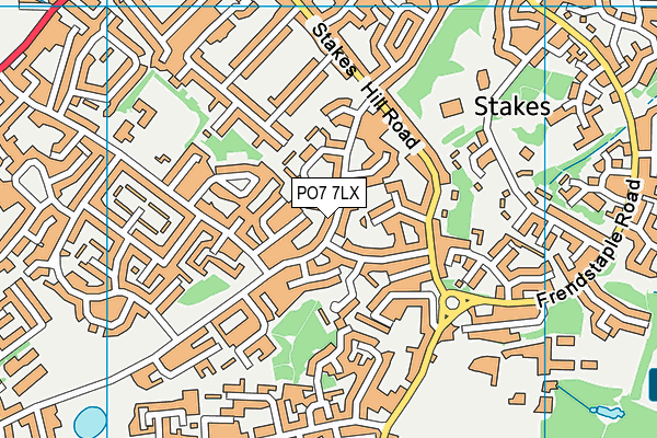 PO7 7LX map - OS VectorMap District (Ordnance Survey)