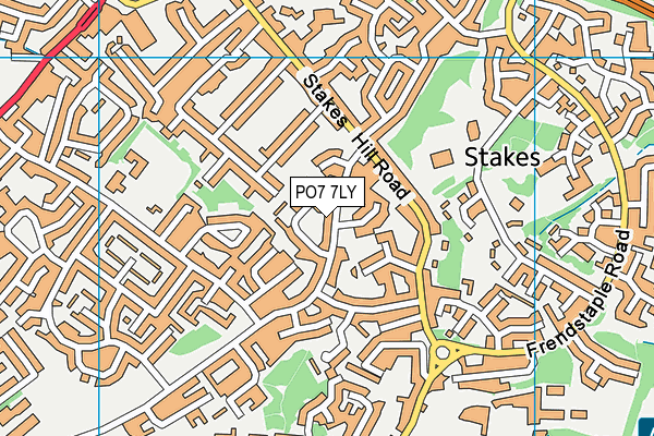 PO7 7LY map - OS VectorMap District (Ordnance Survey)