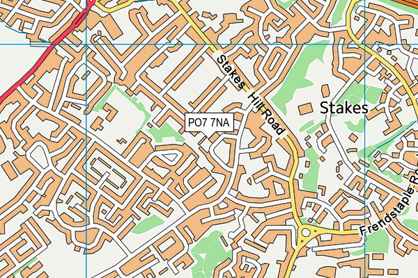 PO7 7NA map - OS VectorMap District (Ordnance Survey)