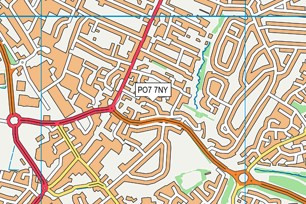 PO7 7NY map - OS VectorMap District (Ordnance Survey)