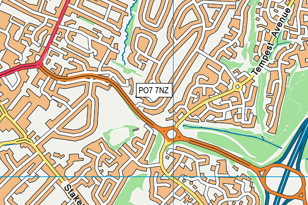 PO7 7NZ map - OS VectorMap District (Ordnance Survey)