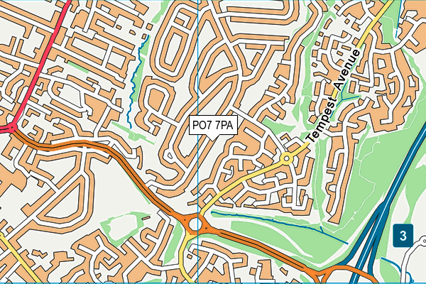 PO7 7PA map - OS VectorMap District (Ordnance Survey)
