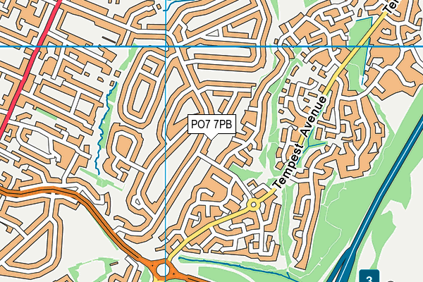PO7 7PB map - OS VectorMap District (Ordnance Survey)