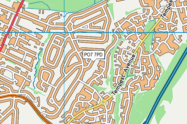 PO7 7PD map - OS VectorMap District (Ordnance Survey)