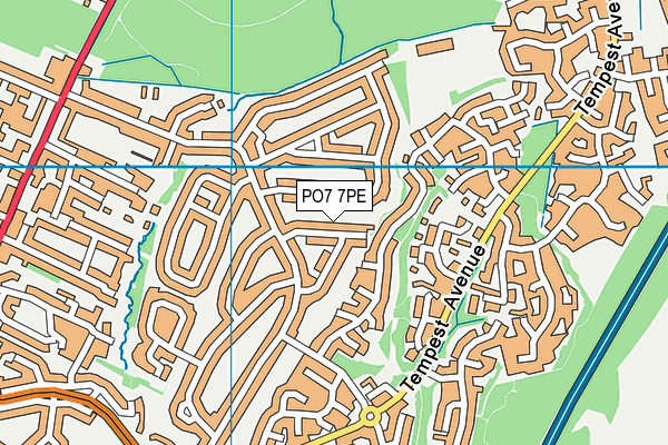 PO7 7PE map - OS VectorMap District (Ordnance Survey)
