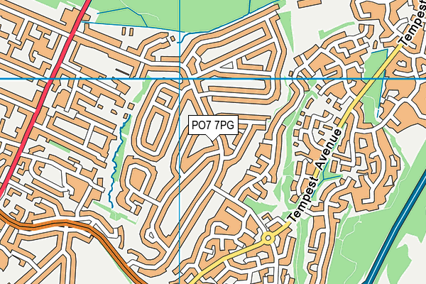 PO7 7PG map - OS VectorMap District (Ordnance Survey)