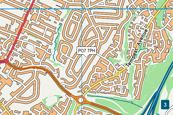 PO7 7PH map - OS VectorMap District (Ordnance Survey)