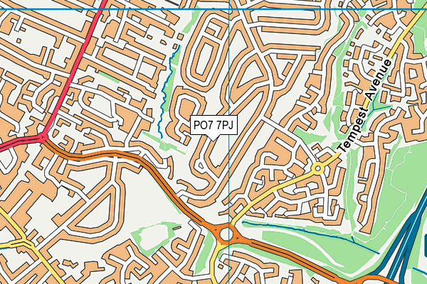 PO7 7PJ map - OS VectorMap District (Ordnance Survey)