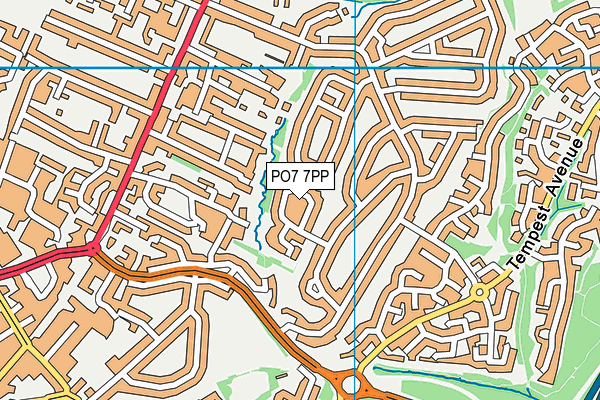 PO7 7PP map - OS VectorMap District (Ordnance Survey)