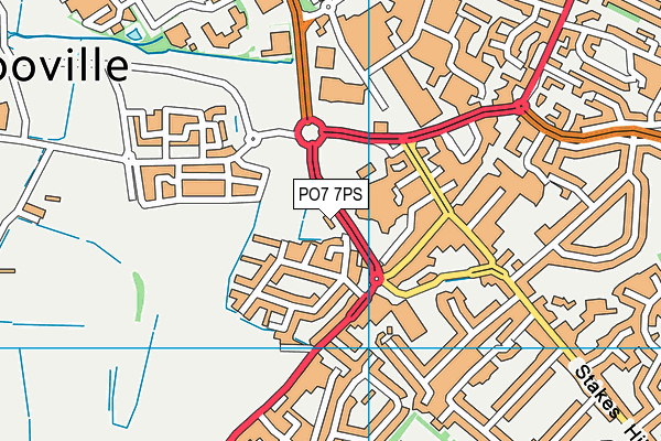 PO7 7PS map - OS VectorMap District (Ordnance Survey)