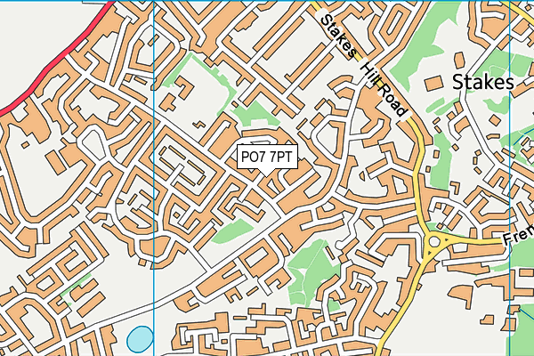 PO7 7PT map - OS VectorMap District (Ordnance Survey)