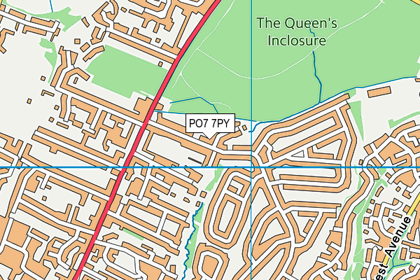 PO7 7PY map - OS VectorMap District (Ordnance Survey)