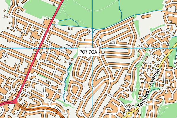 PO7 7QA map - OS VectorMap District (Ordnance Survey)