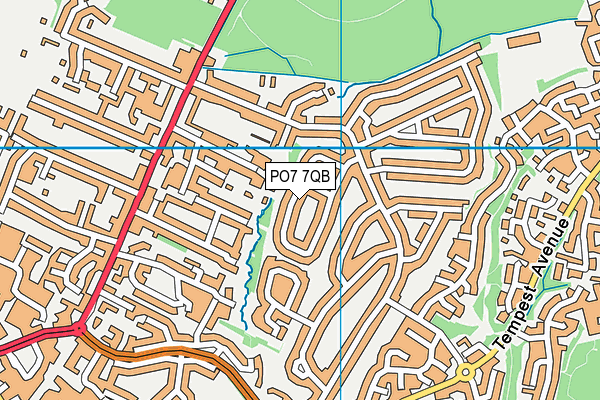 PO7 7QB map - OS VectorMap District (Ordnance Survey)