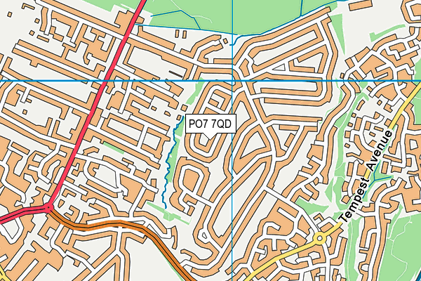 PO7 7QD map - OS VectorMap District (Ordnance Survey)
