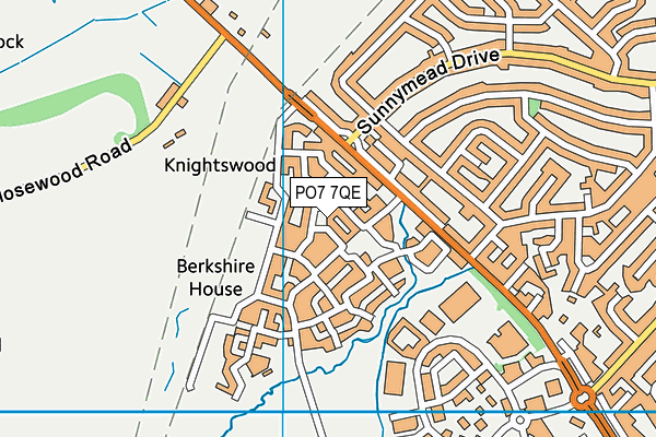 PO7 7QE map - OS VectorMap District (Ordnance Survey)