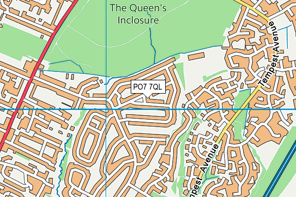 PO7 7QL map - OS VectorMap District (Ordnance Survey)