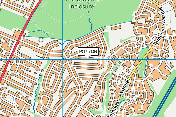 PO7 7QN map - OS VectorMap District (Ordnance Survey)