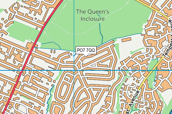 PO7 7QQ map - OS VectorMap District (Ordnance Survey)