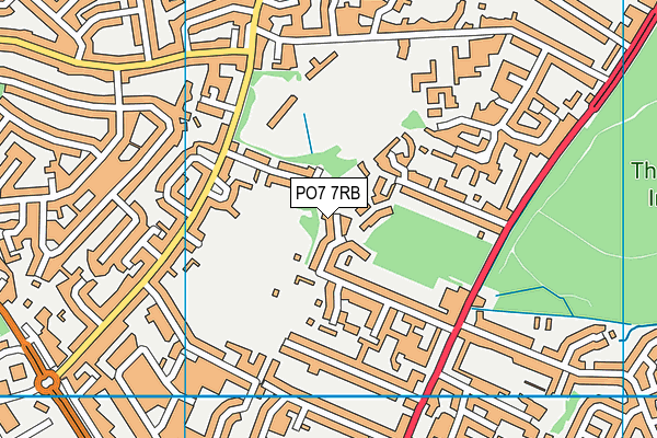 PO7 7RB map - OS VectorMap District (Ordnance Survey)