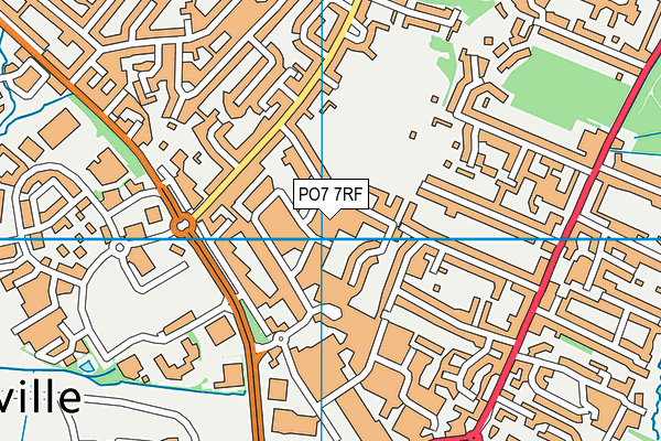 PO7 7RF map - OS VectorMap District (Ordnance Survey)