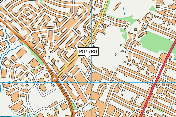 PO7 7RG map - OS VectorMap District (Ordnance Survey)