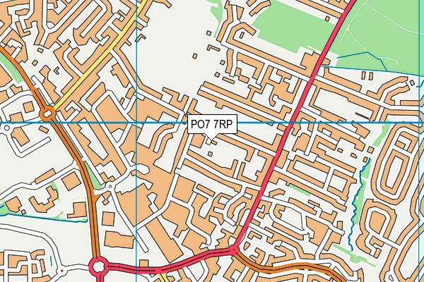 PO7 7RP map - OS VectorMap District (Ordnance Survey)